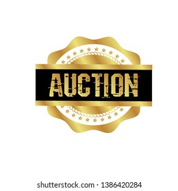 modern gold auction stamp - gold rubber stamp. 