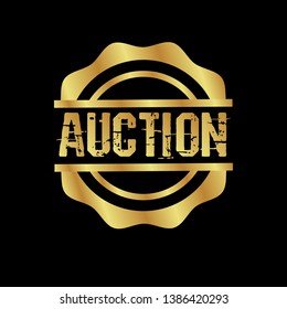 modern gold auction stamp - gold rubber stamp. 