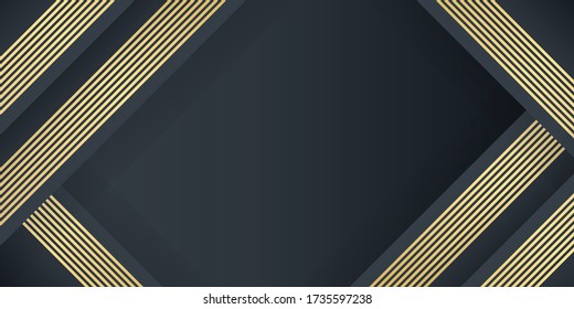 Modern gold black abstract triangle shiny gradient background for presentation design