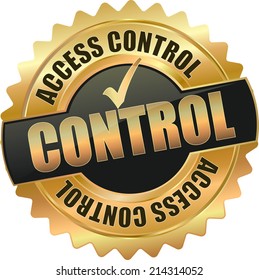 modern gold black acces control vector eps10 badge sign