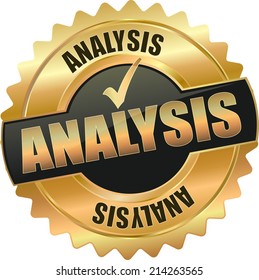 modern gold black analysis vector eps10 badge sign
