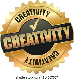 modern gold black creativity vector eps10 badge sign