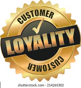 modern gold black customer loyality vector eps10 badge sign