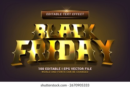 modern gold black friday editable text effect design illustration