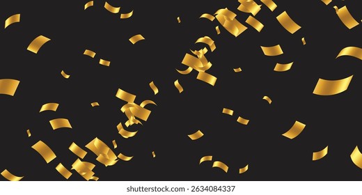 Modern Gold and Black Vector Composition Designed for Brochure Covers, Event Backdrops, and Digital Ads. Glamour falling glitter. New year wallpaper .brochure template. Cover texture design