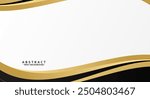 Modern gold black wave design for business presentation background