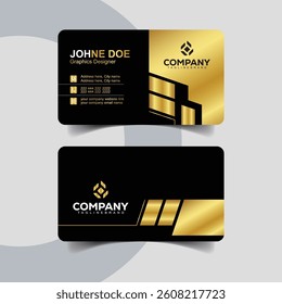 Modern Gold Business Card Template for Personal Branding 