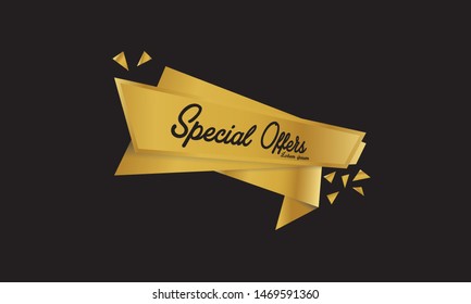 Modern Gold colour luxury type Special Offer Tag design in Eps 10 Version