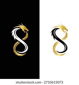 Modern Gold dragon infinity logo