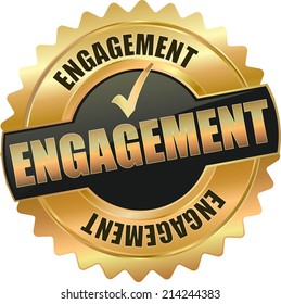 modern gold engagement vector eps10 badge sign
