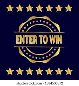 modern gold enter to win stamp - badge sign