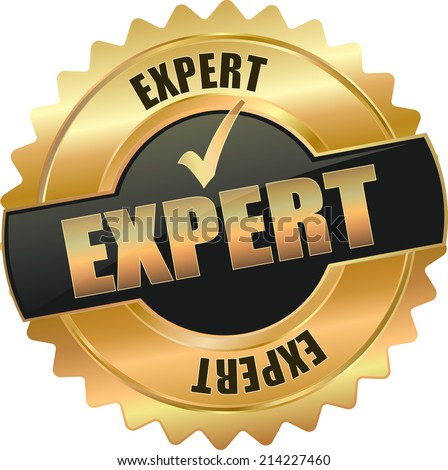 modern gold expert vector eps10 badge sign