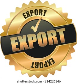 modern gold export vector eps10 badge sign