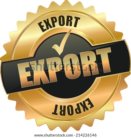 modern gold export vector eps10 badge sign