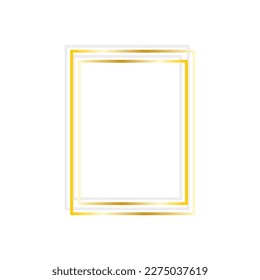 Modern gold frame white background. Gold abstract background. Web banner. Vector illustration.