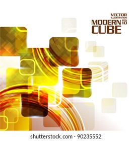 modern gold grunge cube vector background