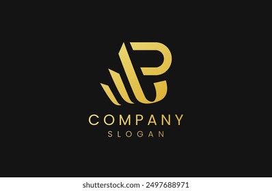 Modern Gold JP Logo on Black Background