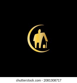 Modern gold logo concept for company property, vector illustration