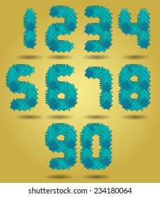 modern gold numbers set.