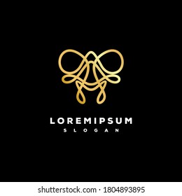 Modern gold ornament logo design