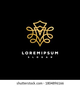 Modern gold ornament logo design