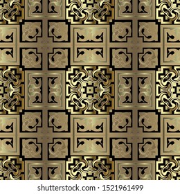 Modern gold ornamental vector seamless patern. Abstract patterned ornate background. Tribal ethnic style repeat backdrop. Luxury ornament. Beautiful design for wallpapers, fabric, prints, tiles, cards