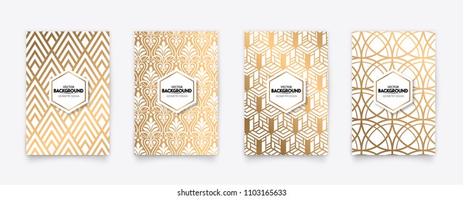 Modern Gold Pattern Art Deco Geometry Style Texture Background