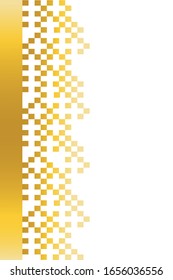 Modern  gold pattern with geometric quadratic forms on white background. Luxury and simple golden squares ornament. Template for greeting card, web, website, wall, backdrop, background, label. Vector
