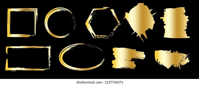 Modern gold patterns set. Luxury illustration. Creative design. Vector illustration. stock image. 
