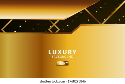 banner de fondo de vector abstracto moderno premium oro con línea de luz dorada en textura geométrica.