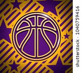 Modern gold and purple basketball background ball pattern vector sport illustration