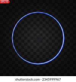 Modern gold shiny vintage frame isolated on a transparent background. Golden glowing circle frame. Abstract background. Vector illustration EPS10