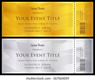 Modern Gold And Silver Ticket With Abstract Background