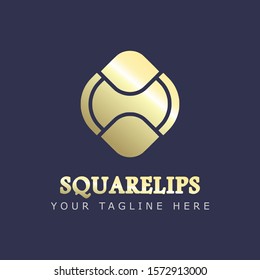 Modern gold square logo. Abstract business logo.