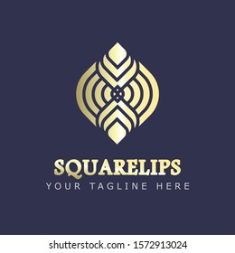 Modern gold square logo. Abstract business logo.