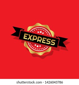 modern gold stamp with text express - gold rubber stamp. stamp with shadow