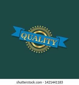 modern gold stamp with text quality - gold rubber stamp. stamp with shadow