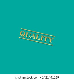 modern gold stamp with text quality - gold rubber stamp. stamp with shadow