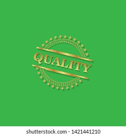 modern gold stamp with text quality - gold rubber stamp. stamp with shadow