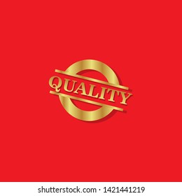 modern gold stamp with text quality - gold rubber stamp. stamp with shadow