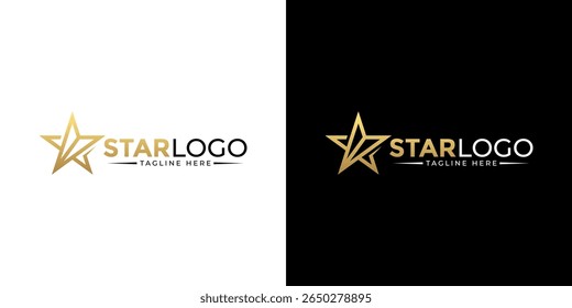 Modern gold star logo design vector. Stars logo design concept. Creative star logo template