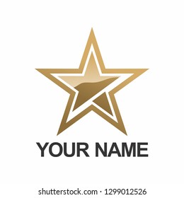modern gold star logo vector illustration