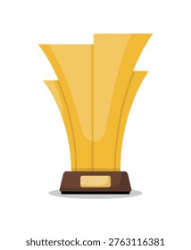Modern Gold Trophy Award Abstract Shape Winner Prize Achievement Success Concept Business Leadership Competition Vector Illustration