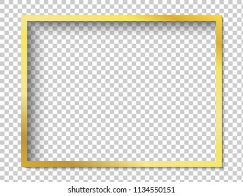 Modern gold vector empty frame isolated on transparent background. Metal gradient. Template for web, app, banners. Elegant color. Premium quality.