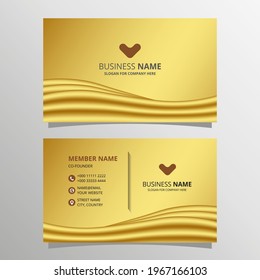 Modern Gold Wave Business Card Template