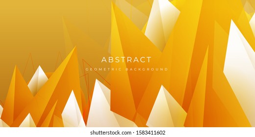 Modern Gold White Abstract Traingle Mountain Game Background Presentation