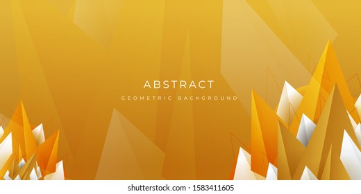 Modern Gold White Abstract Traingle Mountain Game Background Presentation