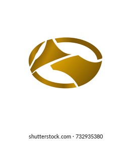 Modern golden abstract vector logo or element design. Best for identity and logotypes. Simple shape illustration isolated