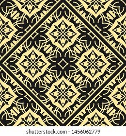 Modern golden art deco seamless vintage wallpaper pattern. Geometric decorative background