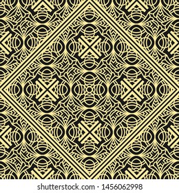 Modern golden art deco seamless vintage wallpaper pattern. Geometric decorative background